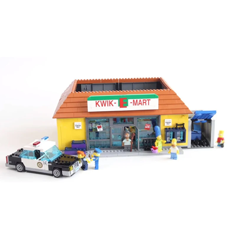 Najtaniej Król (83004) 16004 dom KWIK E MART Supermarket 2232 sztuk Model klocki do budowy zabawkowe klocki na prezent dla dzieci 71016