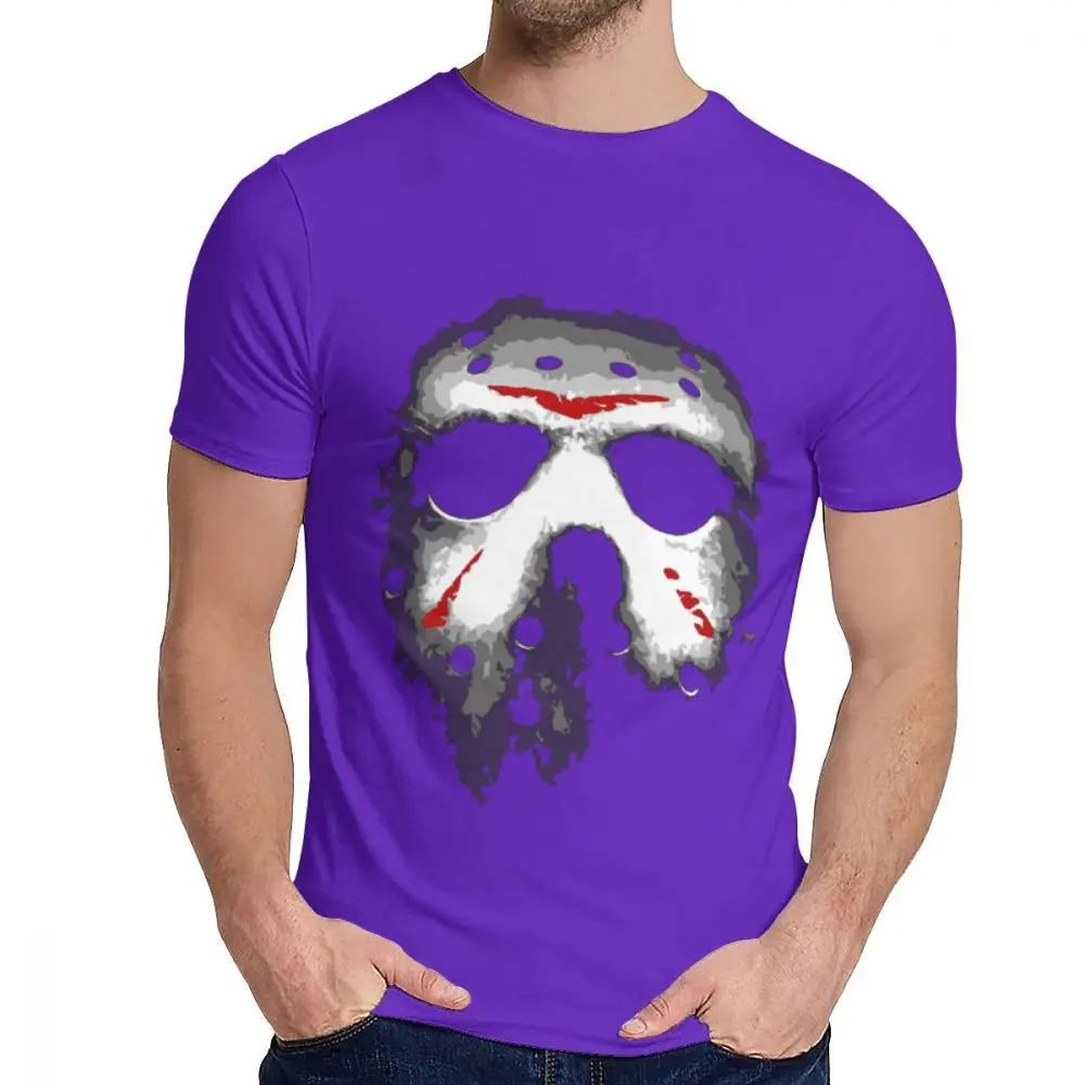 Качественная хлопковая Футболка Friday The 13th Dapper Jason Lives Мужская футболка нового дизайна для отдыха с круглым вырезом Homme - Цвет: Фиолетовый