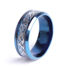 Модное голубое вольфрамовое Карбидное кольцо Дракон голубое углеродное волокно Мужское кольцо для женщин Свадебные классические парные кольца для влюбленных