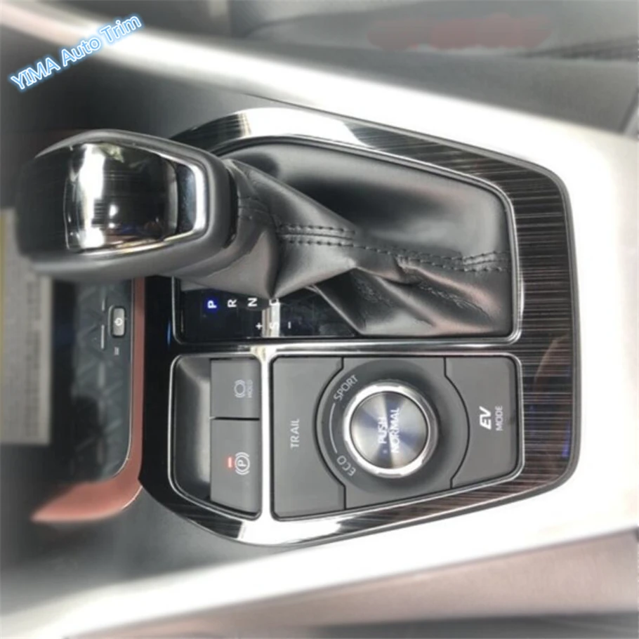 

Lapetus Auto Styling Stalls Gear Shift Box Frame Cover Trim Fit For TOYOTA RAV4 RAV 4 2019 2020 Stainless Steel / Black Brushed