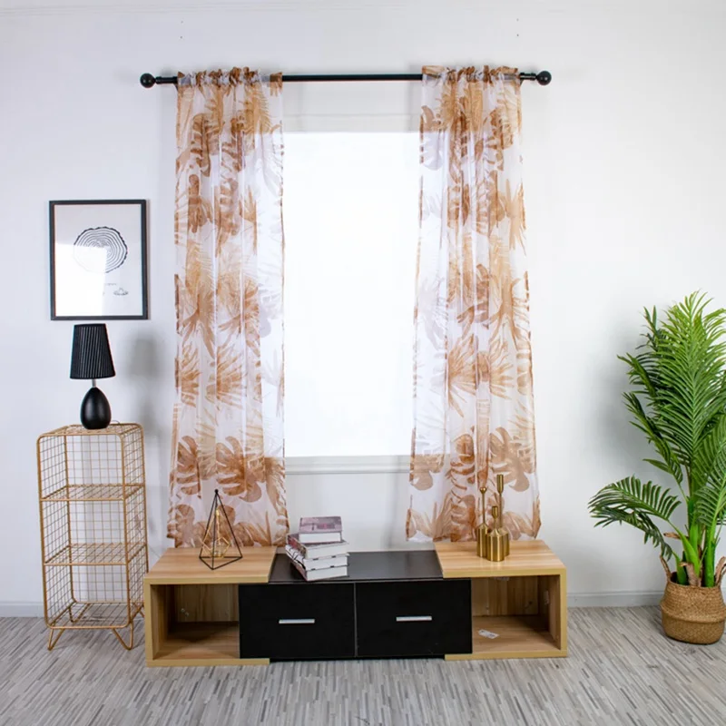 Виниловые листья типа римские Короткие шторы s Прозрачный шарф декоративные шторы тюль двери окна шторы с драпировкой и вставкой для декора гостиной