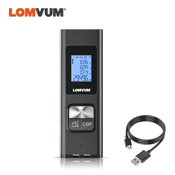 

LOMVUM Laser Distance Meter 40M Digital Tape Measuring USB Chargable Laser Roulette Digital RangeFinder Tape Measure