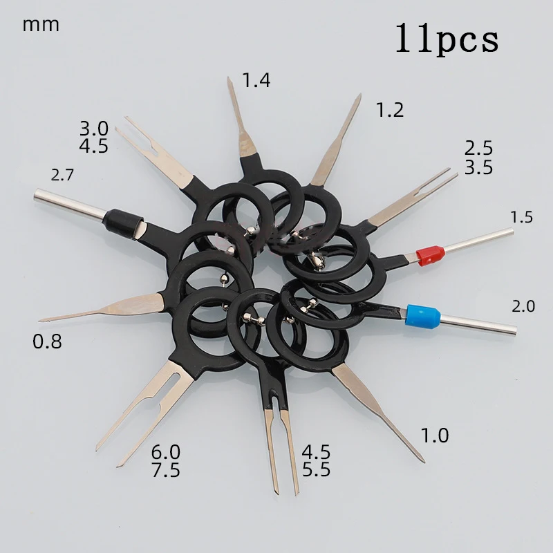 

11PCS/set Automotive Plug Terminal Removal Tool Car Electrical Wire Crimp Connector Pin Extractor Kit Key Pin Removal Tool