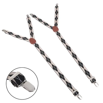 

1 Pair Shirt Stays Garters Y Shape Military Holder Non-slip Clamps Leg Suspenders 20*600mm