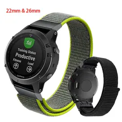 26 мм 22 мм Быстрый выпуск нейлон velcro ремешок для Garmin Fenix 3/Fenix 3 HR/Fenix 5 5X forerunner 935 ремешок для наручных часов