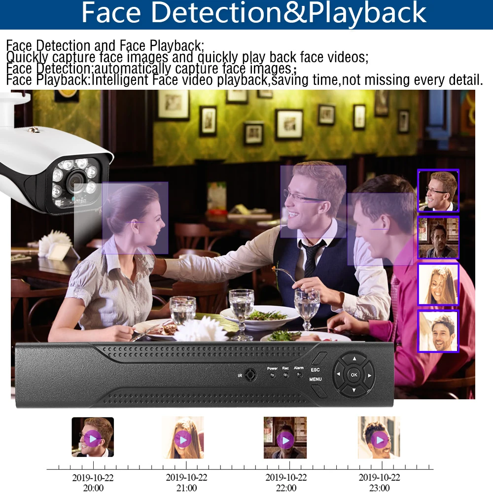  8CH POE 48V IP Camera CCTV System NVR Face record Set HD 5.0MP Outdoor IR Night Vision Security Sur - 4.00001E+12