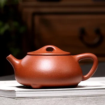 

Changtao] Yixing pure hand-made teapot, Zisha teapot, Li Xiaolu, jiangpo, mud view, boat, stone ladle pot, 260cc