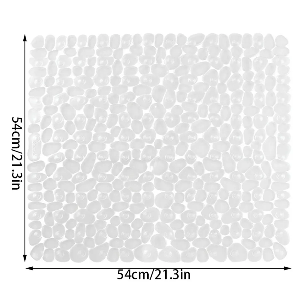 Bathroom Floor Mat Pebble Design Non-slip Square Carpet Bathing Shower Bathtub PVC Pad