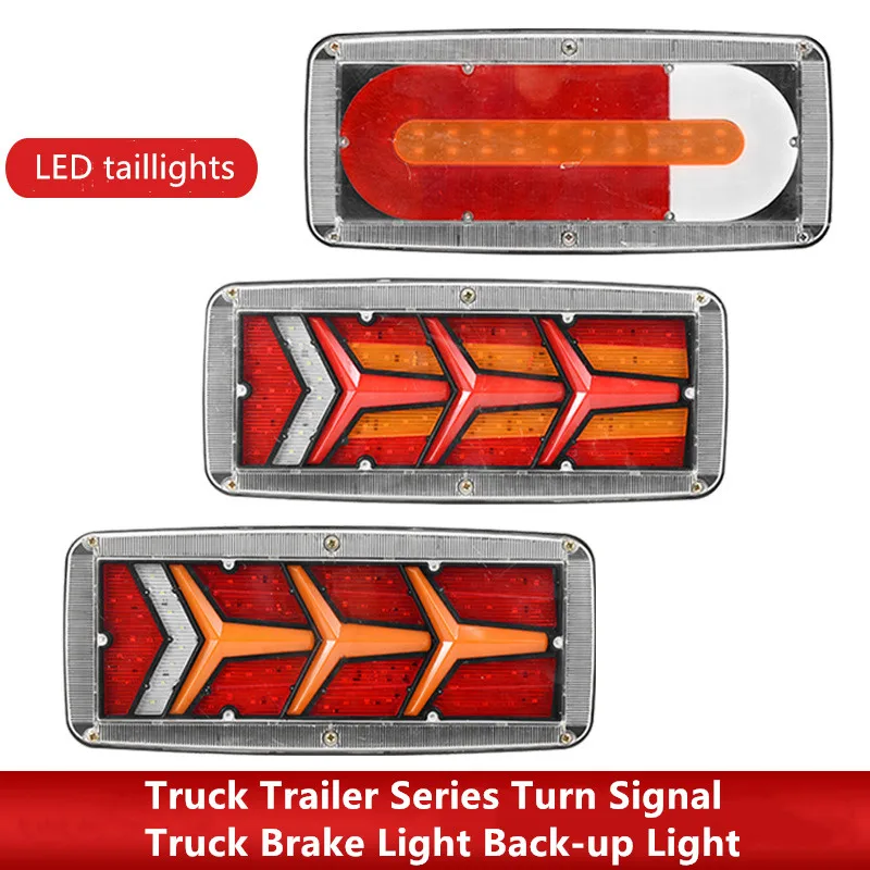 

Car LED Waterproof Tail Lights Truck Trailer Series Utes Trailer Stop Light Flowing Turn Signals Brake Light Reversing Lamps 24v