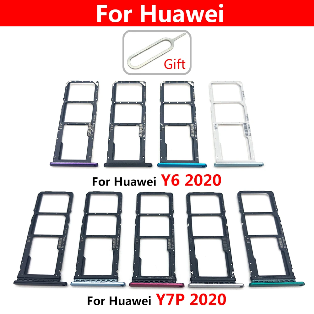 10개, 화웨이 Y6 Y7P Y8P 2020 Y9 Y7 Y6 Y5 프라임 Y7 Pro 2017 2018 2019 SIM 카드 슬롯 카드 트레이 칩 홀더 어댑터 부품 (신품)
