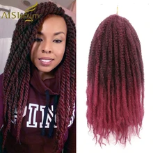Омбре марли косички волосы крючком афро кудрявые 18 дюймов Синтетические косички волосы крючком косички наращивание волос оптом