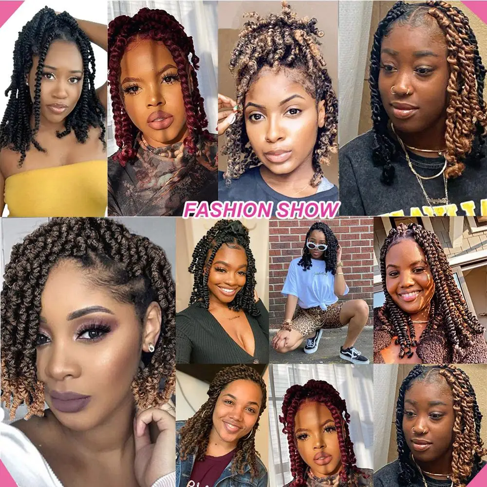 Bohemian Messy Box Braids Crochet Hair 14 Inch Goddess 3X Braids Curly End  Pre Looped Ombre Braiding Hair Extension For Women