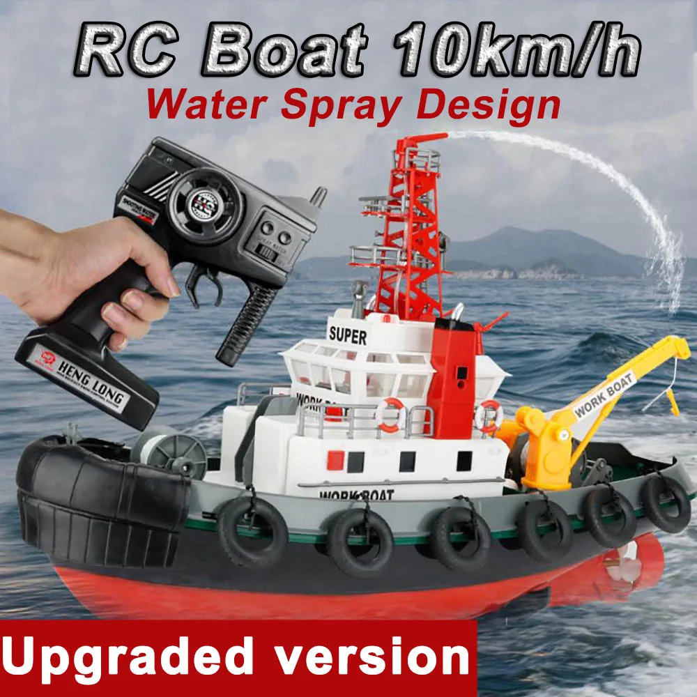 Henglong 3810 RC Boat Toys 10km/h 2.4GHz 4CH Wireless Remote Control Rowing Boat with Water Cooling System Toy for Children Gift