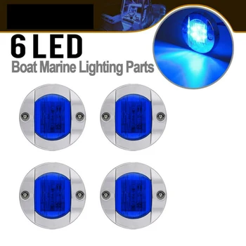 

New Arrival High Quality 4pcs Round Marine Boat LED Stern Lights Blue Yacht Side Cabin Deck Courtesy Light