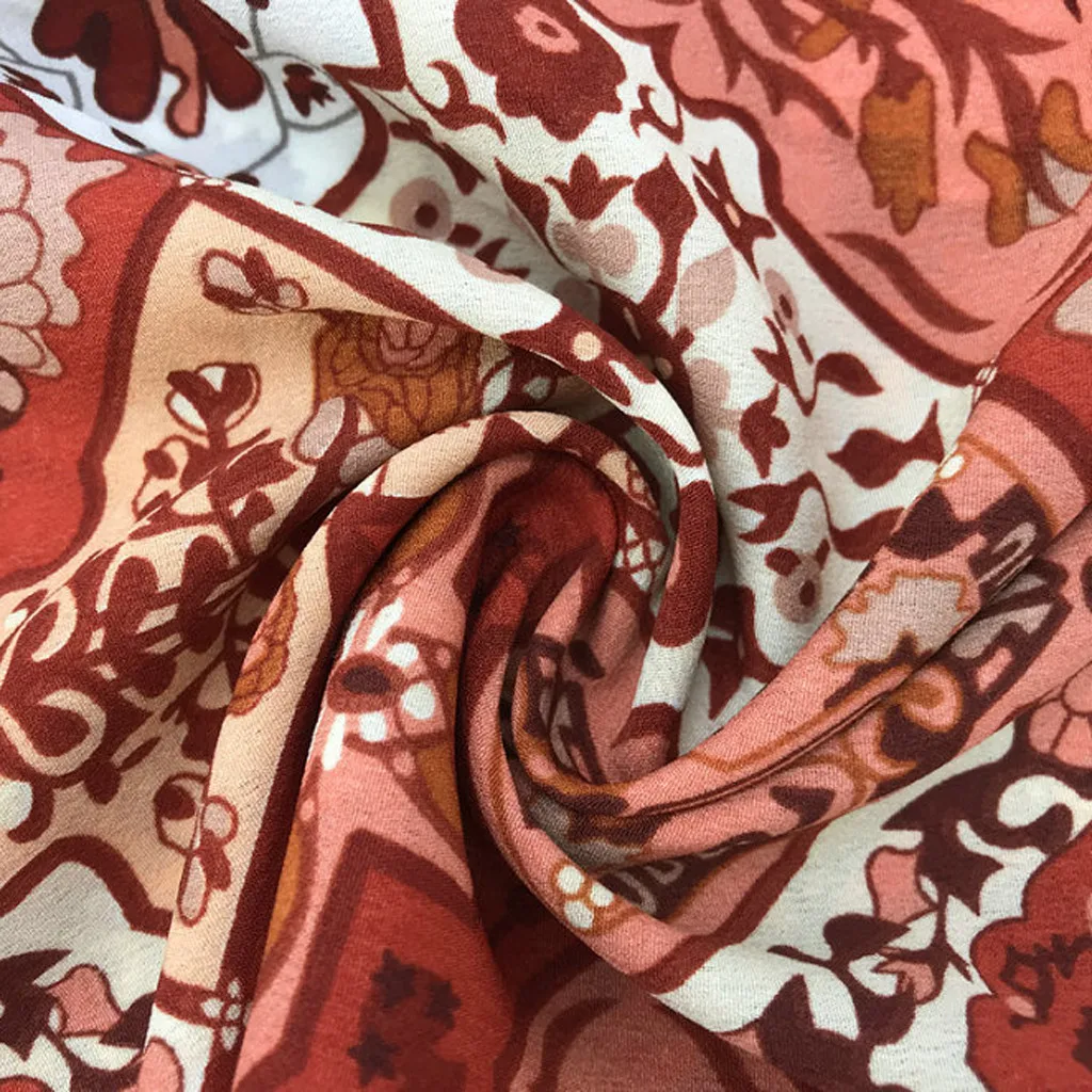 Женская модная юбка Boho, Женская юбка с высокой талией, богемная юбка средней длины с цветочным принтом, корейская мода, уличная одежда, ropa mujer