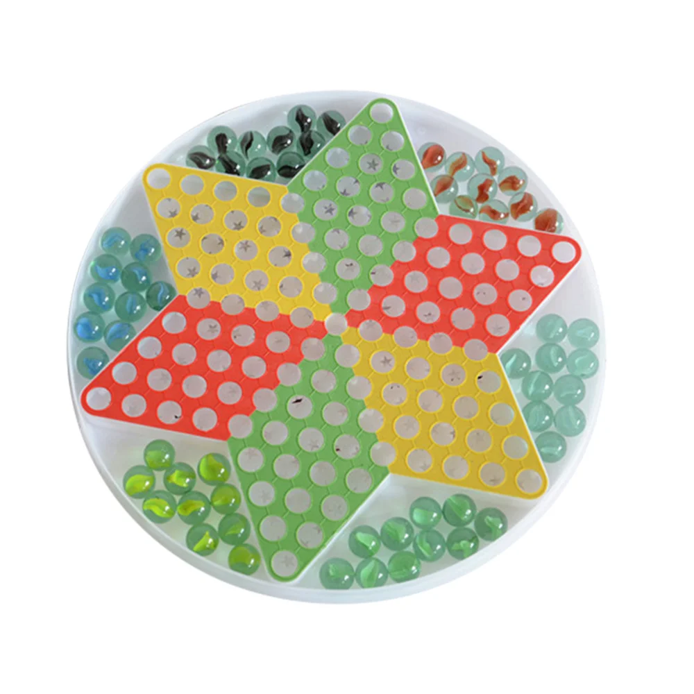 Glass Bead Checkers Educational Game Toy Interactive Flying Chess Intelligence Trainer for Kids Children afbeelding