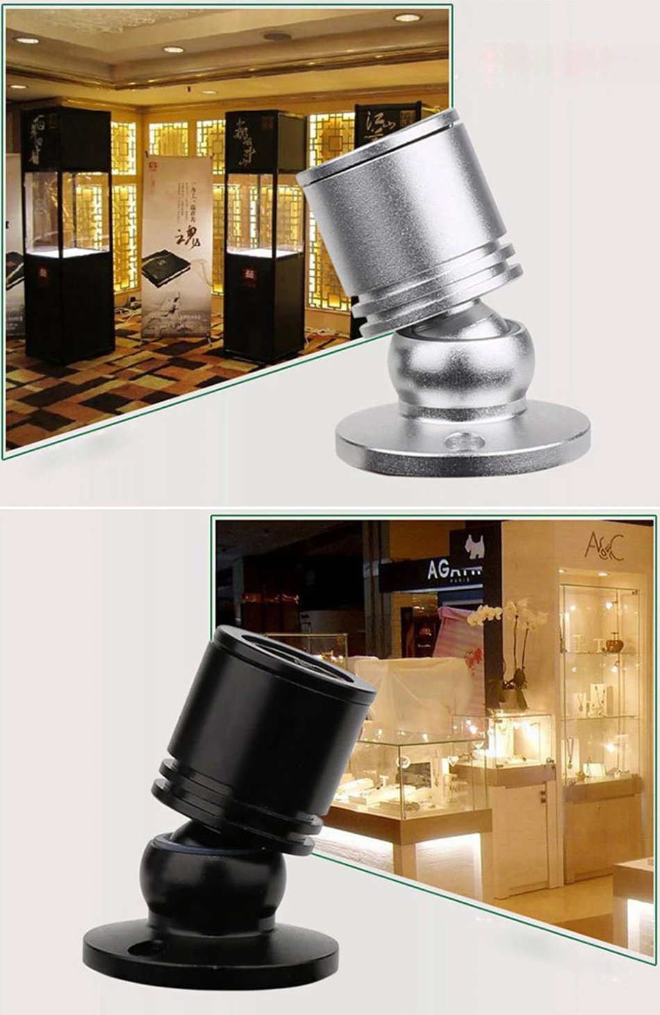 Description Picture 6 of item1W 3W Led Recessed Cabinet Mini Spot Light 110V 220v Downlight 12v DCJewelry Show Lnclude Led Driver 4000K Ceiling Light Lamp