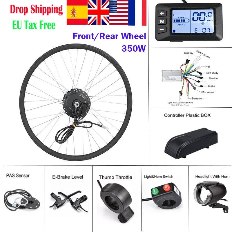 rear wheel electric bike conversion kit with battery