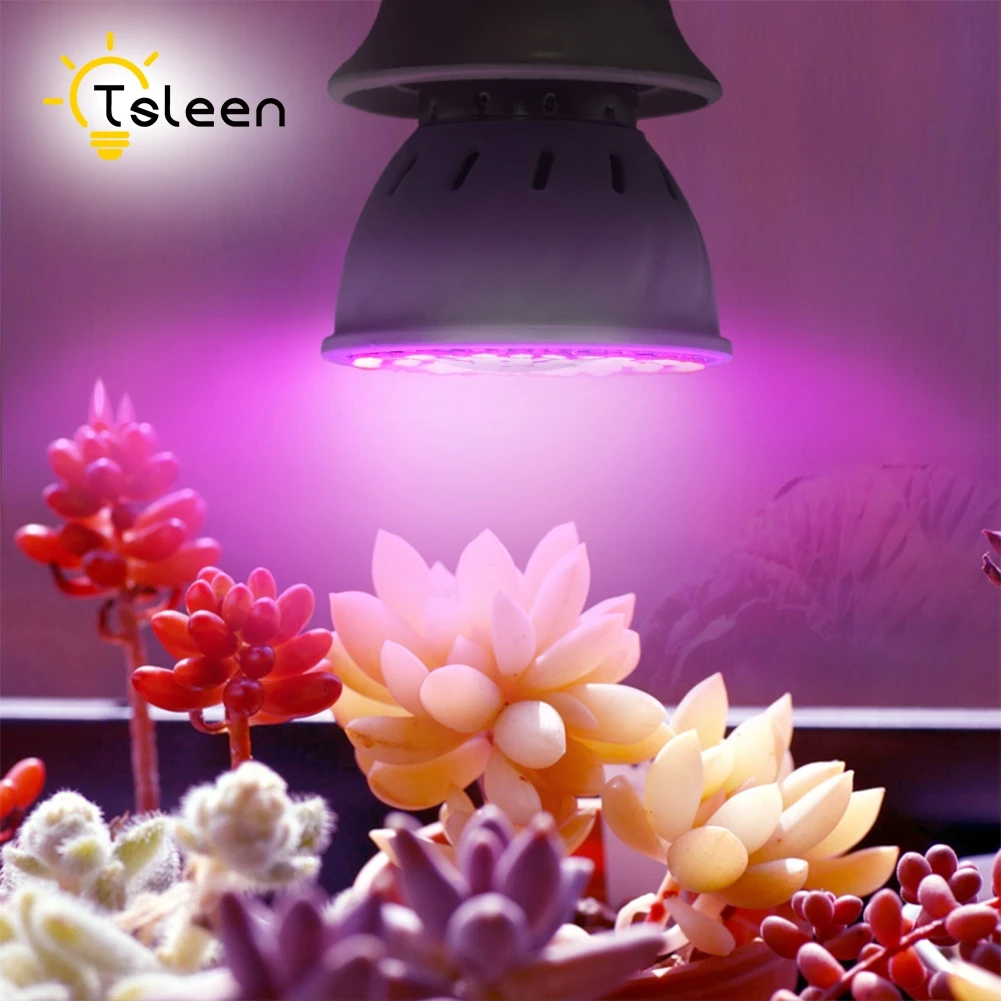 TSLEEN 10Pcs Led Grow Light E27 E26 220V Full Spectrum Red Blue Growing Spotlight Lamp For Hydroponics Flowers Plants Vegetables