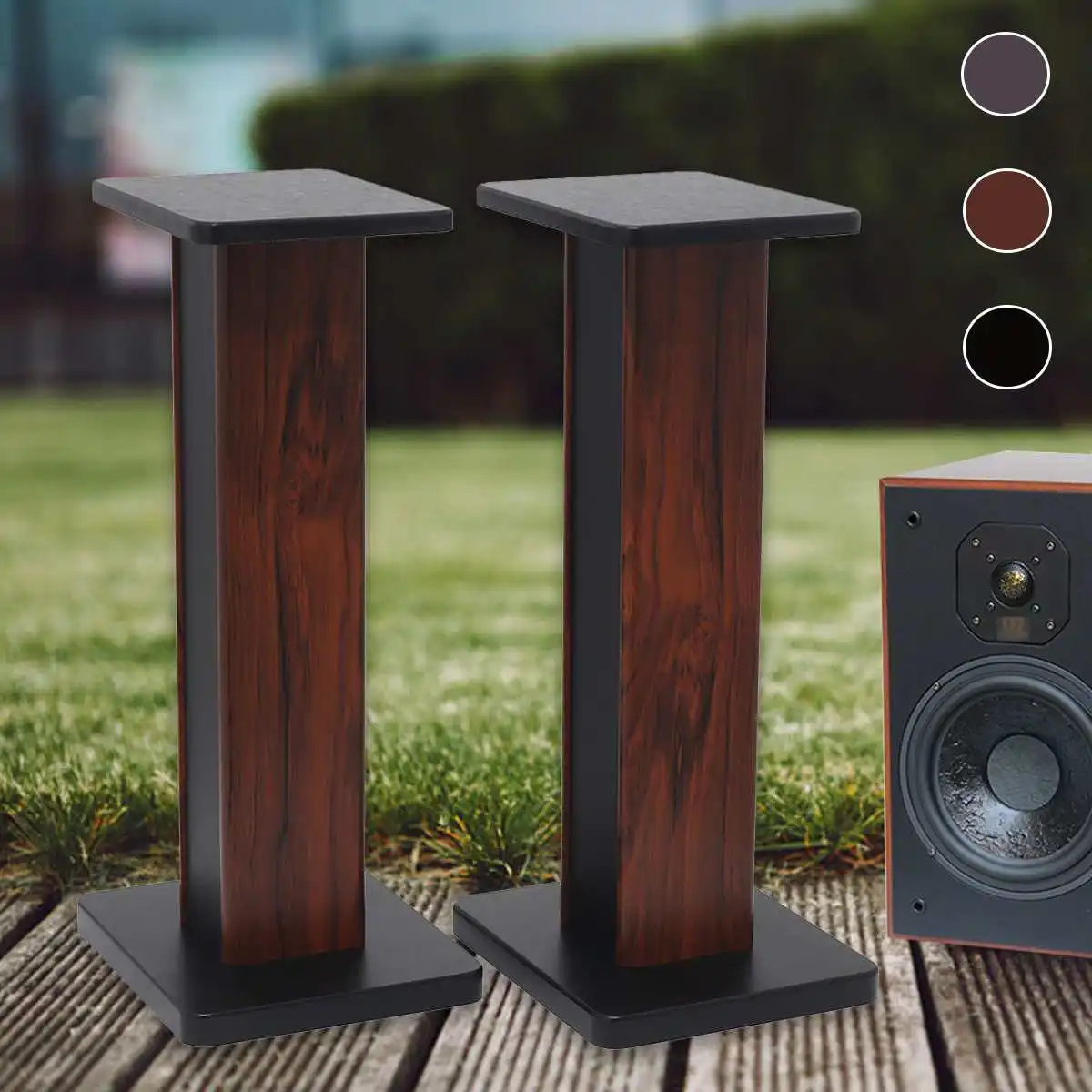 2pcs Wood Grain Speaker Stand HIFI Surround Sound
