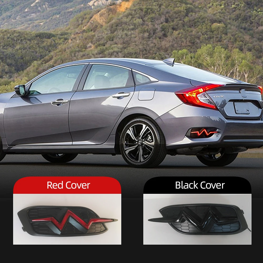 2 шт. для Honda Civic 2016 2017 2018 Светодиодный отражатель задний светильник тормоза фонарь