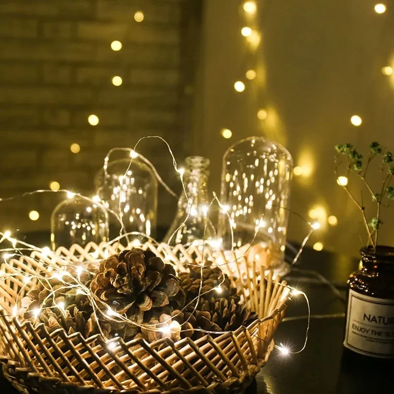 1/5/10M USB Fairy Lights Copper Wire Garland Light Waterproof LED String Lights for Christmas Wedding Party New Year Decoration
