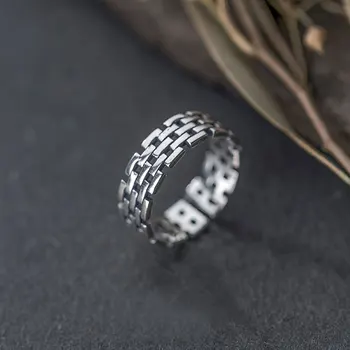

Bijoux Fashion Real 925 Sterling Silver Hollow Rings for Women Boho Adjustable Antique Rings Anillos joyas de plata