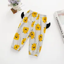 Штаны с эластичной резинкой на талии для маленьких мальчиков на Хэллоуин с принтом демона из мультфильма