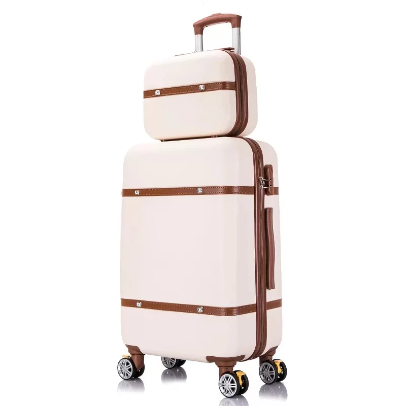 Brand Women Spinner ABS Luggage Retro Trolley Bag Travel Suitcase With  Handbag Designer Luggage Set - AliExpress