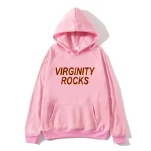 virginity rocks hoodie pink