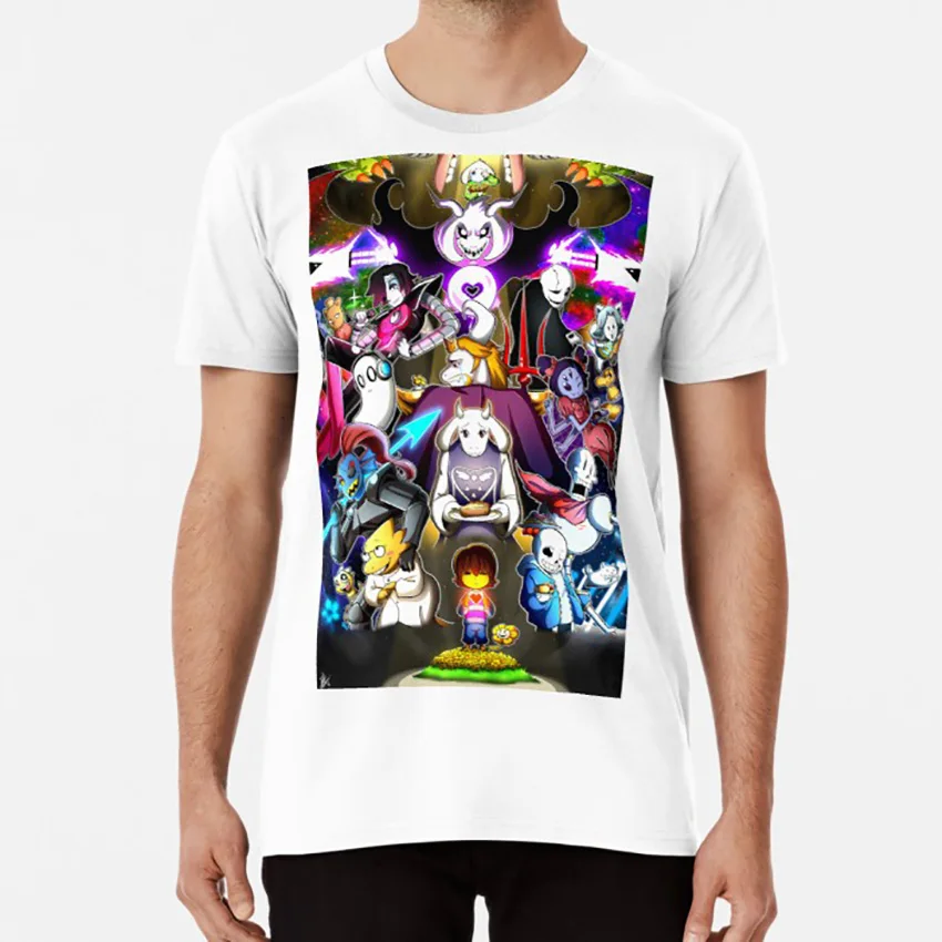 Футболка Undertale fan art frisk flowey sans muffet temmie mad dummy gaster | Мужская одежда