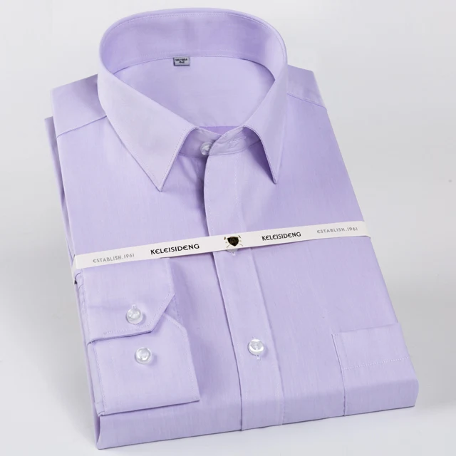 Мужские классические рубашки с длинным рукавом, стойкие к морщинкам, с одним накладным карманом, хлопок, официальные, деловые, классические топы, рубашка - Цвет: YQ06