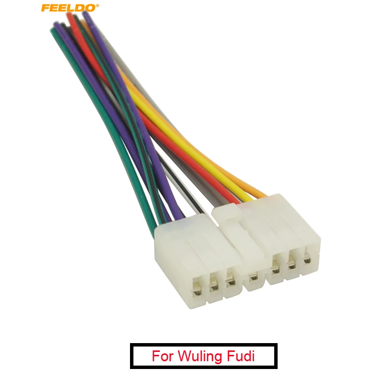 FEELDO 1Pc Car Audio CD/DVD Stereo Wiring Harness Adapter Plug for Wuling Fudi Factory OEM Radio Wire Cable #FD3036 | Автомобили и