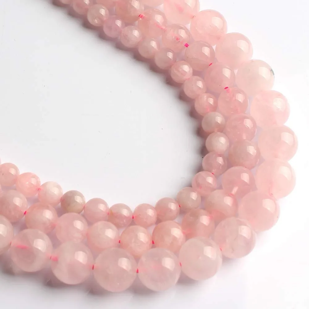 madagascar rose quartz_Love Beads 天然宝石圆珠珠宝制作 38.10 厘米 4-6-8-10-12mm 半宝石珠 灰石_4
