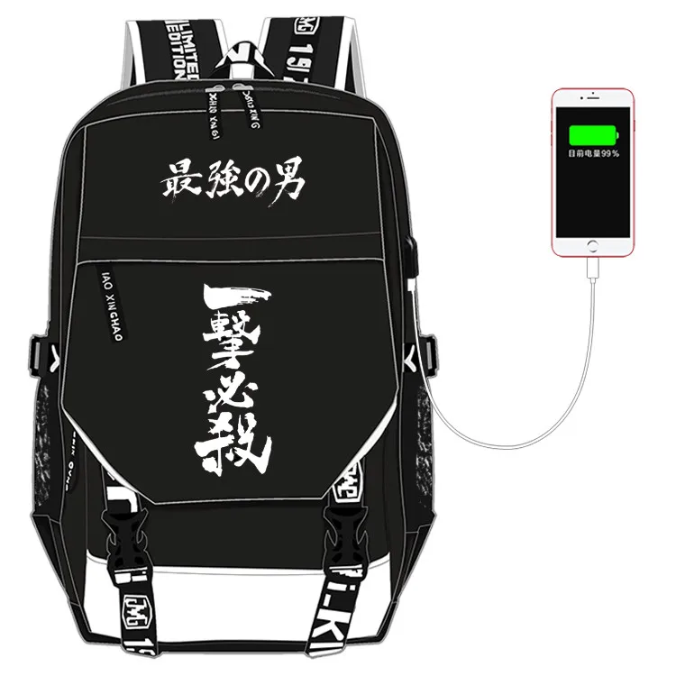 Аниме One Punch Man USB рюкзак, школьная сумка для женщин и мужчин, дорожные сумки для косплея, детей, подростков, студентов, школьные сумки, сумка для книг, подарок - Цвет: Style 13