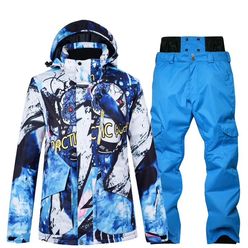 

2020 New Fashion Waterproof Ski Jacket Pants Ski Suit Sets For Men Winter Windproof Skiing Snowboard Warm Coat Ski Snowsuit Plus