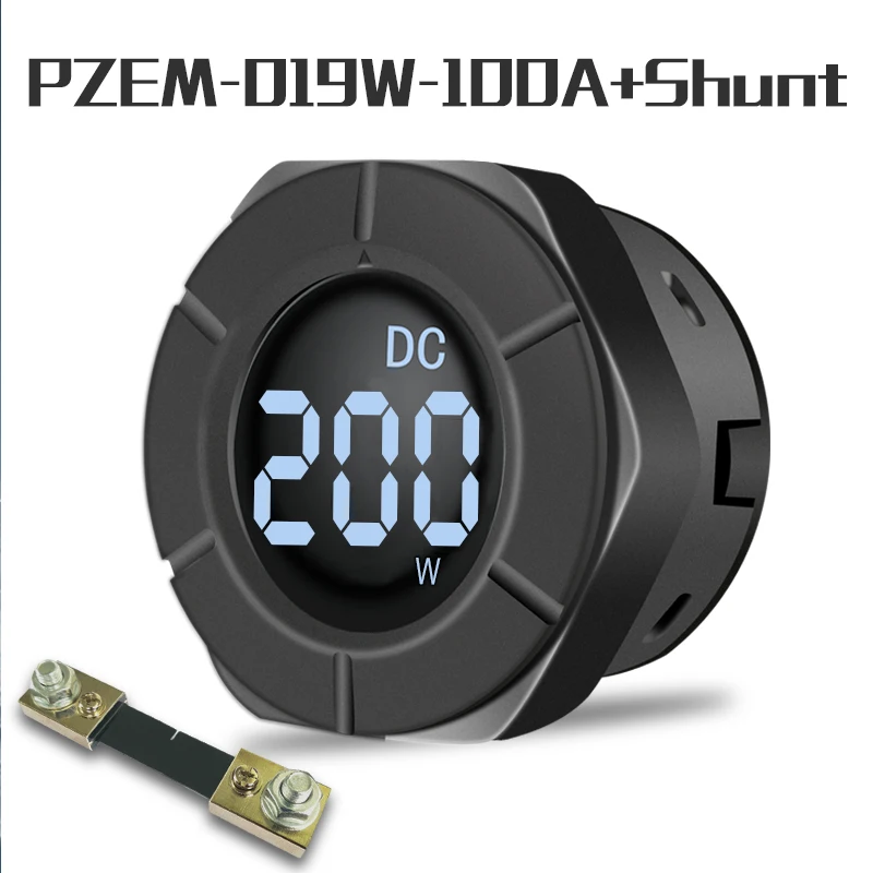 

Peacefair New Round LCD Power Meter Digital Wattmeter DC Voltage Reverse Protection 0-300V 30KW PZEM-019W With 100A Shunt