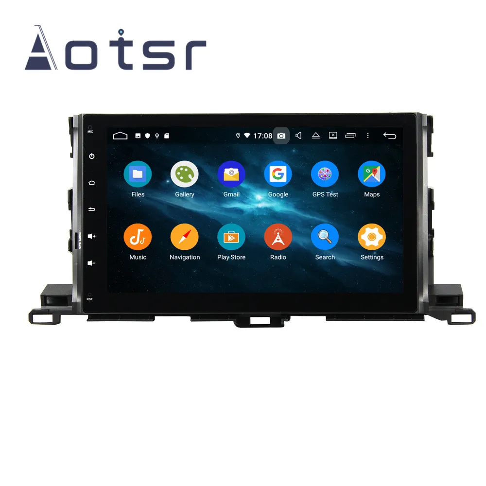 Android 9 4+ 64G DSP ips Автомобильный плеер gps навигация для TOYOTA Highlander- головное устройство мультимедийный Кассетный плеер рекордер