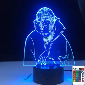 

3D LED Night Light Naruto Sasuke Itachi Action Figure 7 Colors Touch Optical Illusion Table Lamp Home Decoration Model