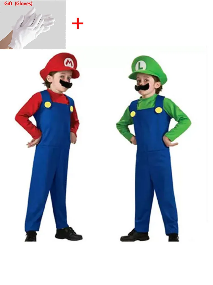 Cute Super Luigi Brother Costume for Kids Halloween Costumes Funny Clothes Cosplay Costumes for Boys Girls Fantasia Jumpsuit|Anime Costumes| - AliExpress