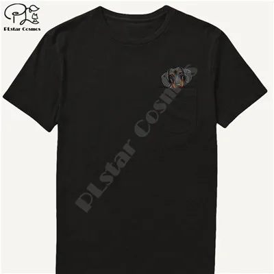 German Shepherd In Pocket T Shirt Dog Lovers Black Cotton Men Made in USA Cartoon t shirt men Unisex New Fashion tshirt style-13 Blue