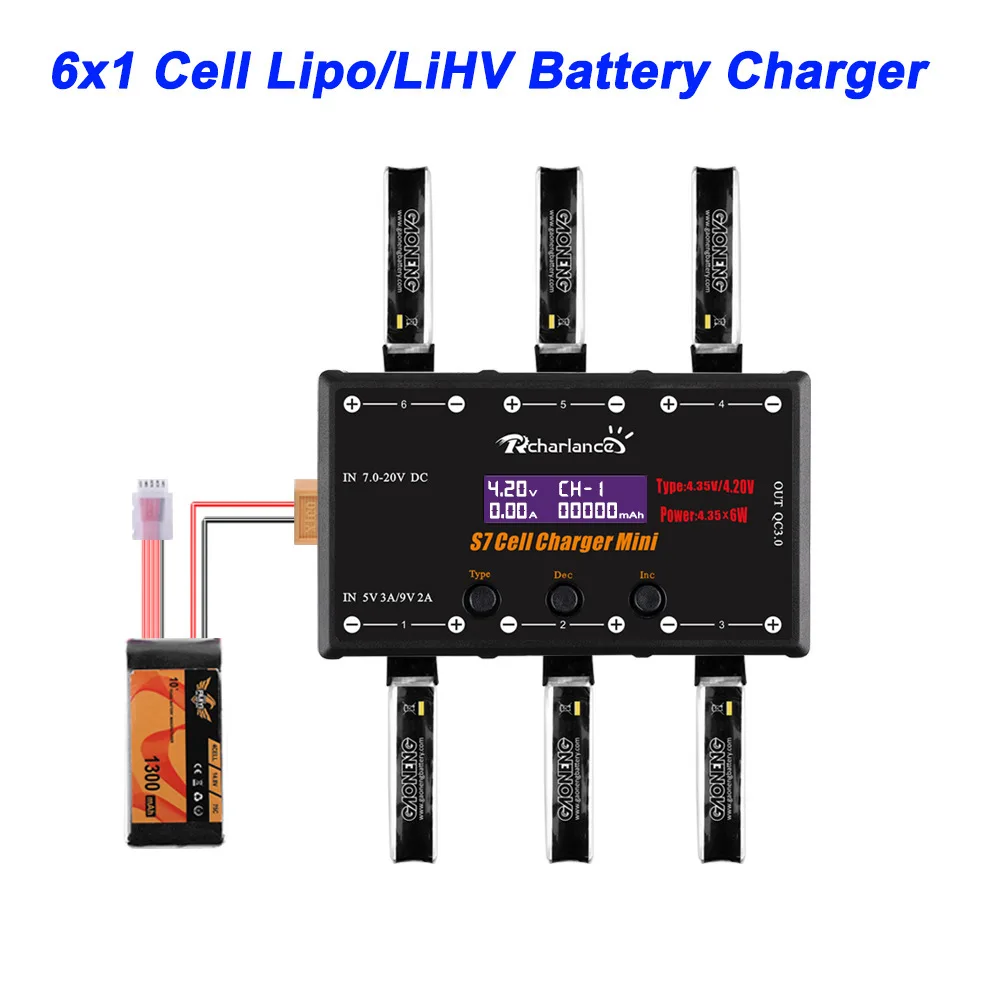 S7 1s lipo зарядное устройство 6 каналов цветной экран 4,35 Вт Lipo/lihv модель самолета детали электромобиля приносят микро