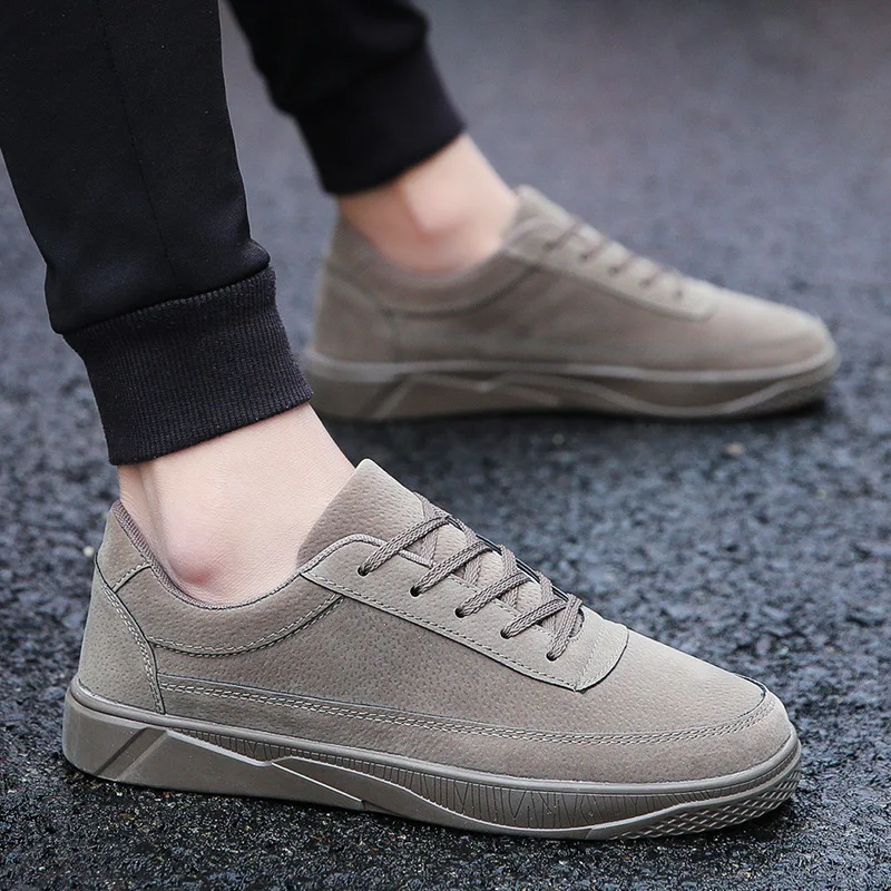 

Men's Leather Vulcanized Shoes Moccasins Men Loafers Luxury Brand Spring New Fashion Sneakers Male Boat Lace Up Suede Krasovki