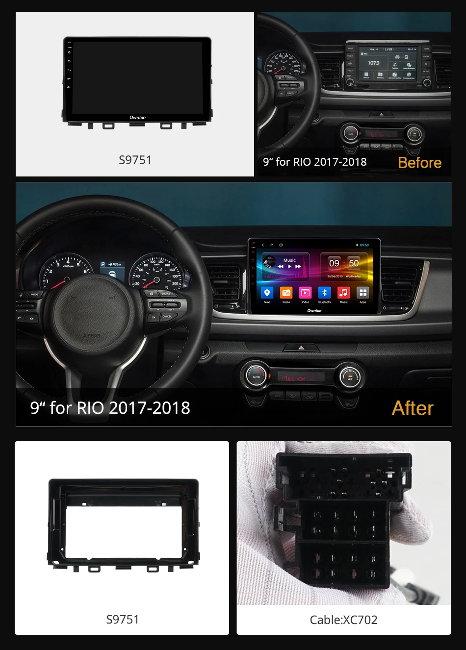 Ownice Android 9 0 Octa Core Для KIA RIO 2017 2018 k3 k5 k6 автомобильный dvd плеер 4G LTE DSP 360 панорама