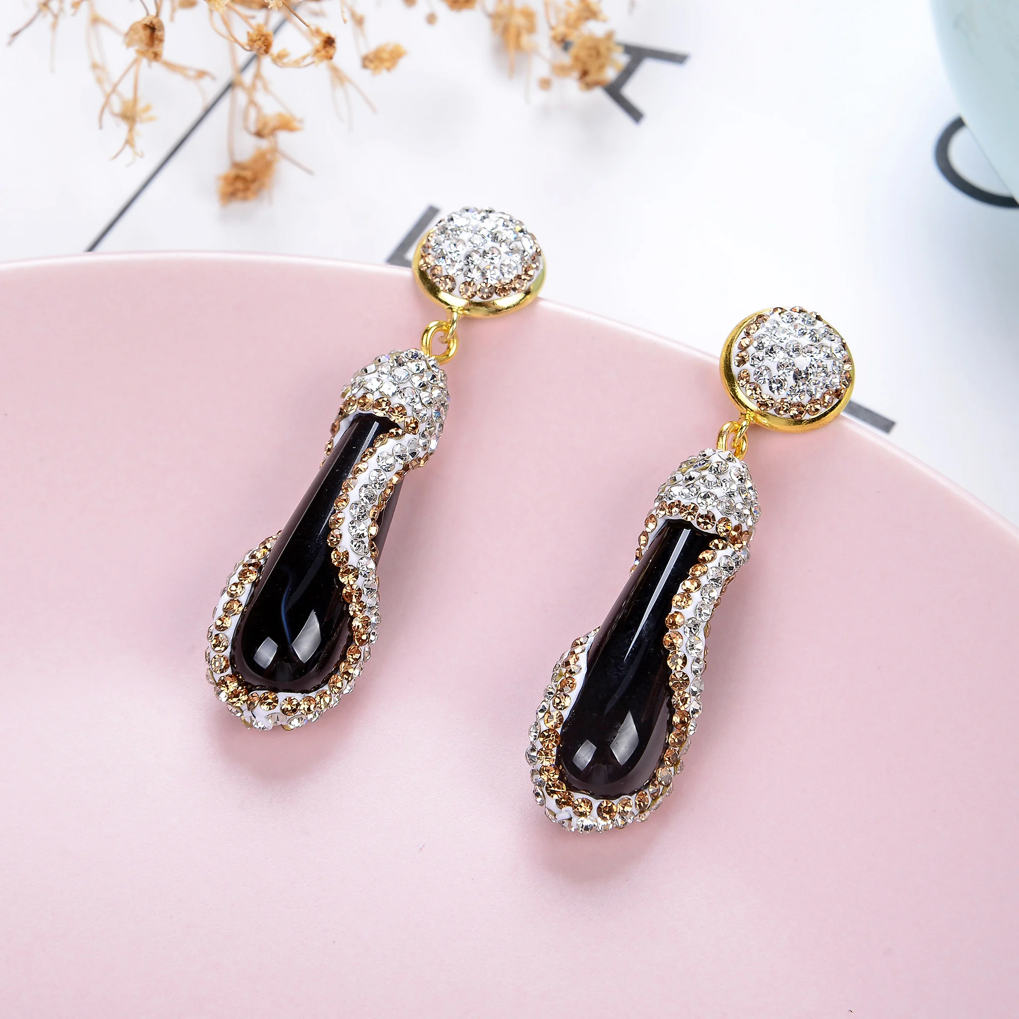 High Quality Natural Stone Women Drop Earrings Transparent Quartz Rock Exquisite Female Earring 2021 Fashion Jewelry wholesale - Image 4