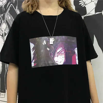 Hei9 Harajuku Мужская футболка Наруто Саске боль крутая печать унисекс короткий рукав футболки уличная японская аниме забавная Футболка с принтом - Цвет: Hei9