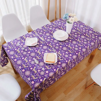 

Christmas Tablecloth Purple Deer Printed Table Cloth Plaids And Covers Tablecloth Oval Table Cover Party Table Cloth