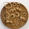 Flashbuy Trendy Gold Metal Drop Earrings For Women Vintage Twist Geometric Statement Earrings Pendientes Jewelry wholesale ► Photo 2/6