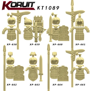 

KT1089 Qin Terracotta Warriors, mummified army of mini soldiers, used as a gift of toy bricks for children
