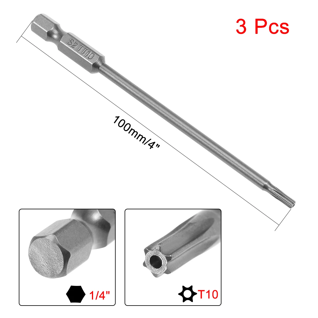 uxcell Torx Screwdriver Bits Hex Shank Magnetic Head S2 Alloy Steel for Electric Hand Screwdrivers Electric Air Drills